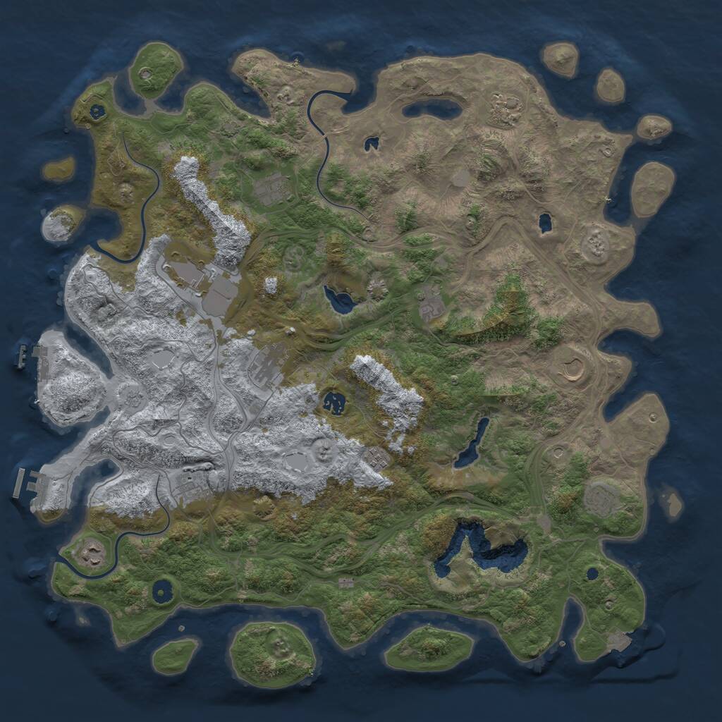 Rust Map: Procedural Map, Size: 4800, Seed: 1142008682, 17 Monuments