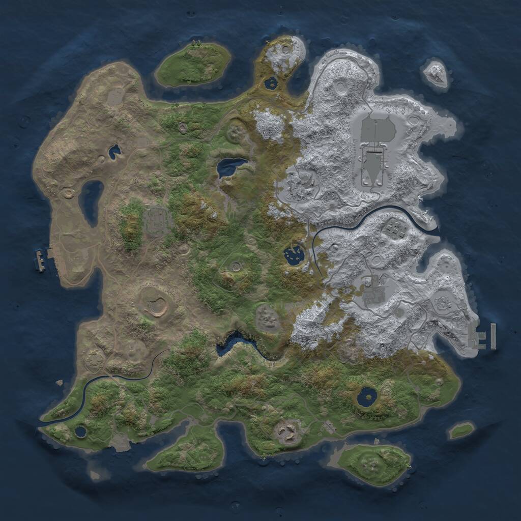 Rust Map: Procedural Map, Size: 4000, Seed: 1698957604, 14 Monuments
