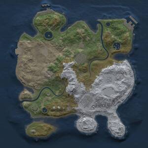 Thumbnail Rust Map: Procedural Map, Size: 3000, Seed: 343699839, 8 Monuments