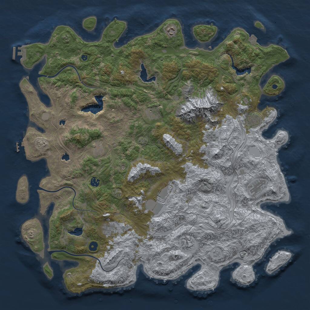 Rust Map: Procedural Map, Size: 5000, Seed: 157082, 16 Monuments