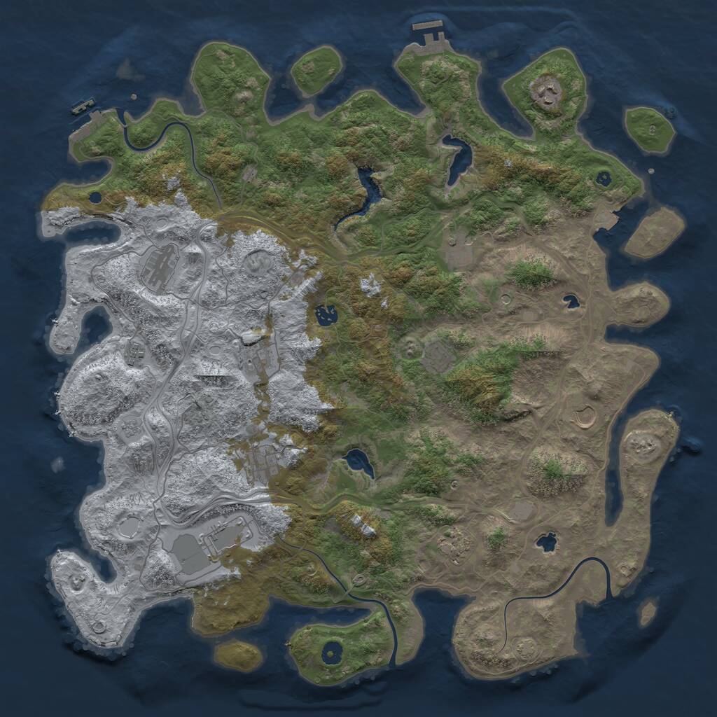 Rust Map: Procedural Map, Size: 4800, Seed: 400940949, 17 Monuments