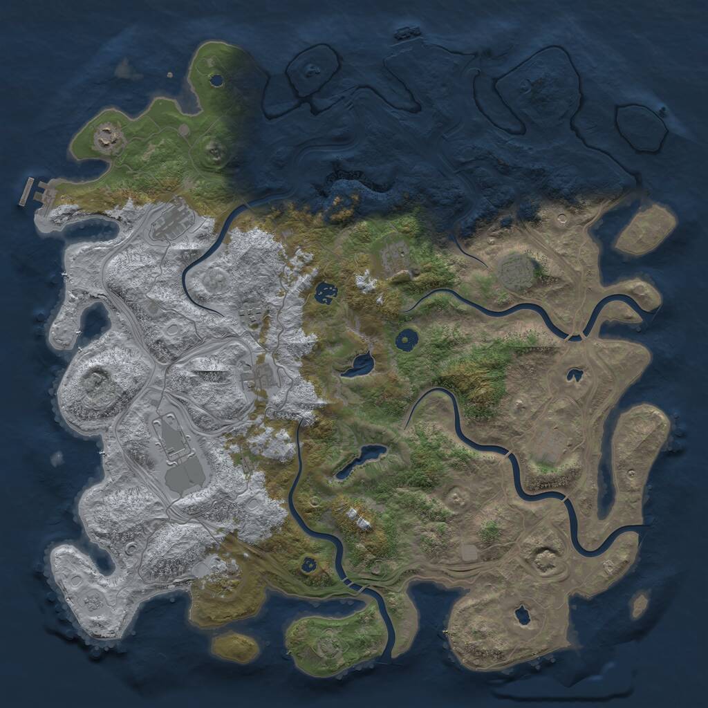 Rust Map: Procedural Map, Size: 4800, Seed: 400940949, 16 Monuments