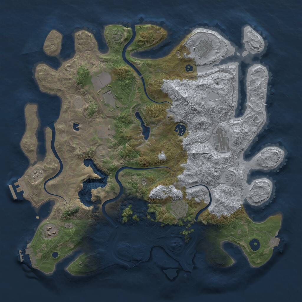 Rust Map: Procedural Map, Size: 4000, Seed: 99188671, 14 Monuments