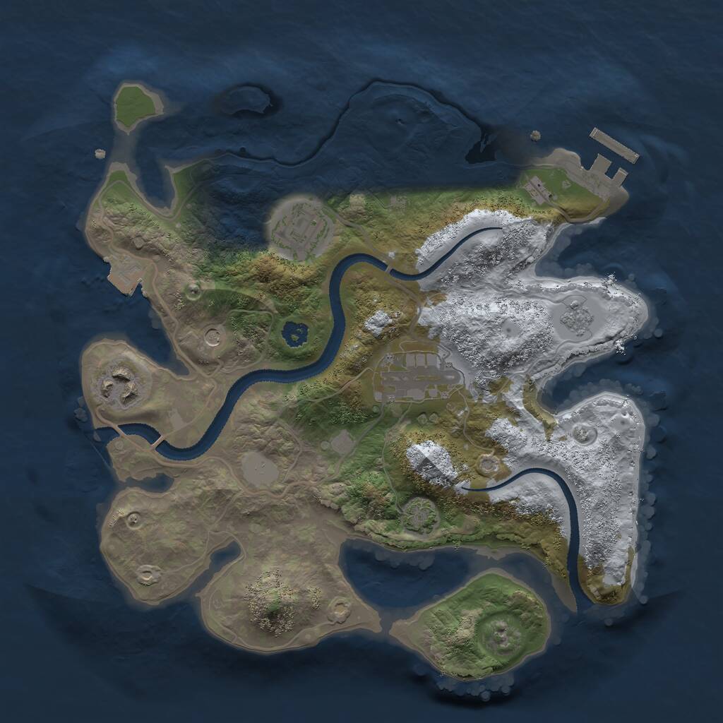 Rust Map: Procedural Map, Size: 2750, Seed: 155631422, 8 Monuments