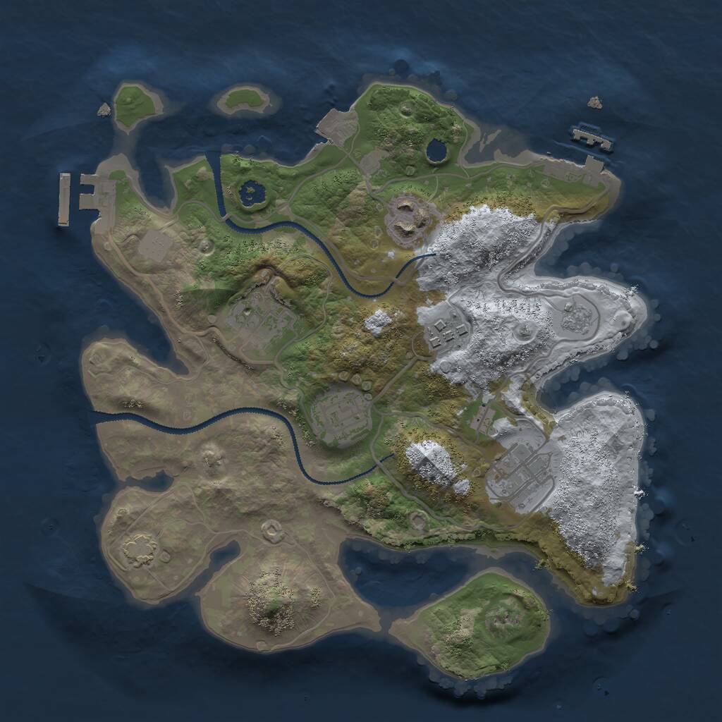 Rust Map: Procedural Map, Size: 2750, Seed: 155631422, 10 Monuments
