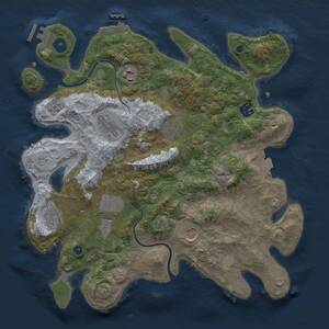 Thumbnail Rust Map: Procedural Map, Size: 3600, Seed: 401482396, 14 Monuments