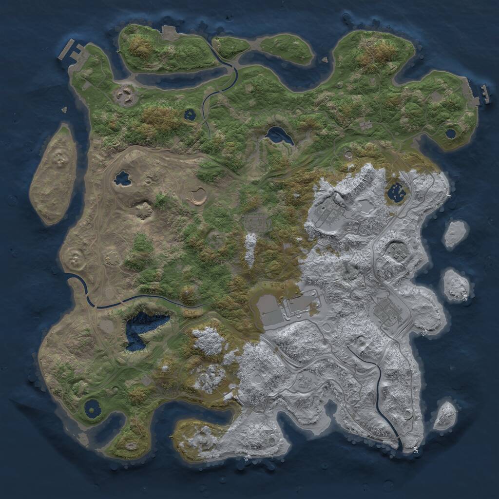 Rust Map: Procedural Map, Size: 4250, Seed: 1724222792, 15 Monuments