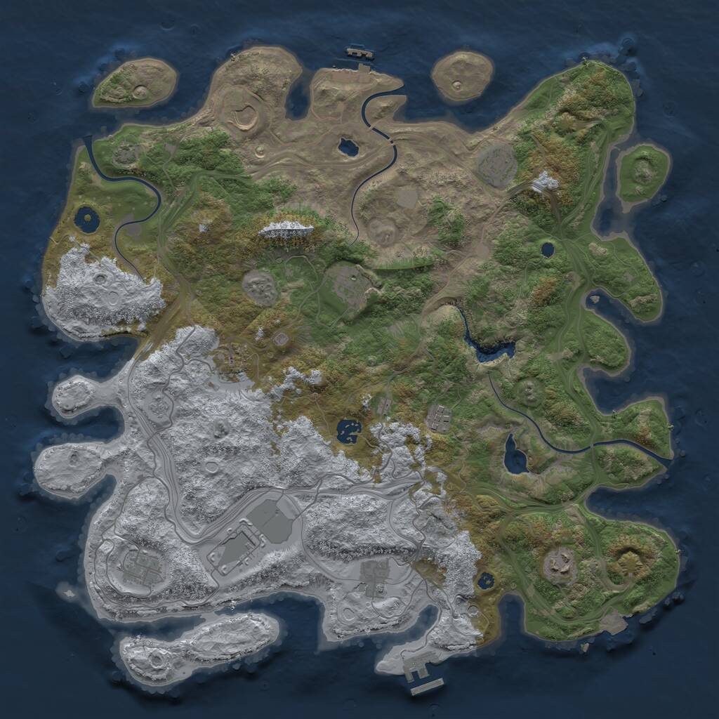 Rust Map: Procedural Map, Size: 4300, Seed: 45149214, 16 Monuments