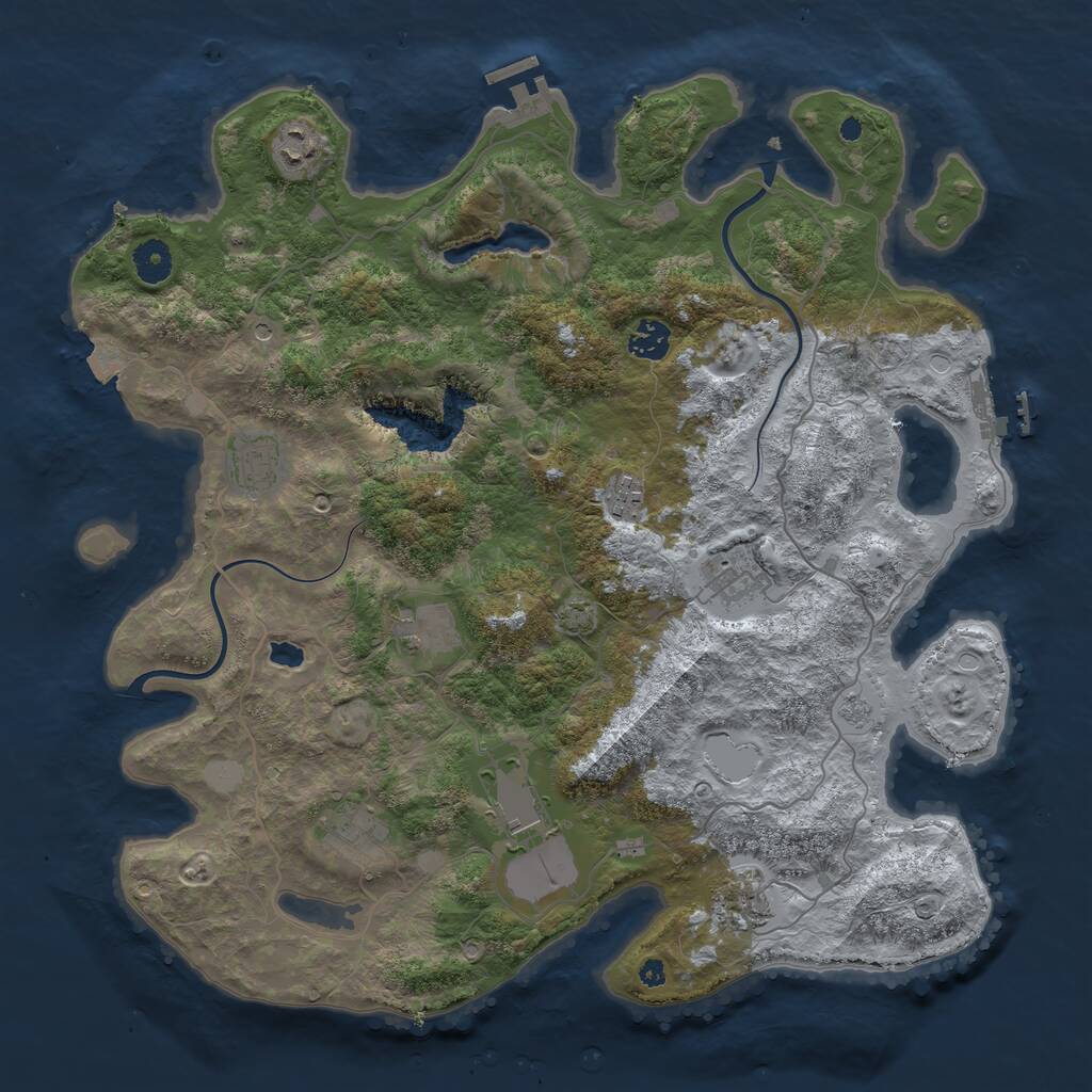 Rust Map: Procedural Map, Size: 4000, Seed: 752918056, 15 Monuments