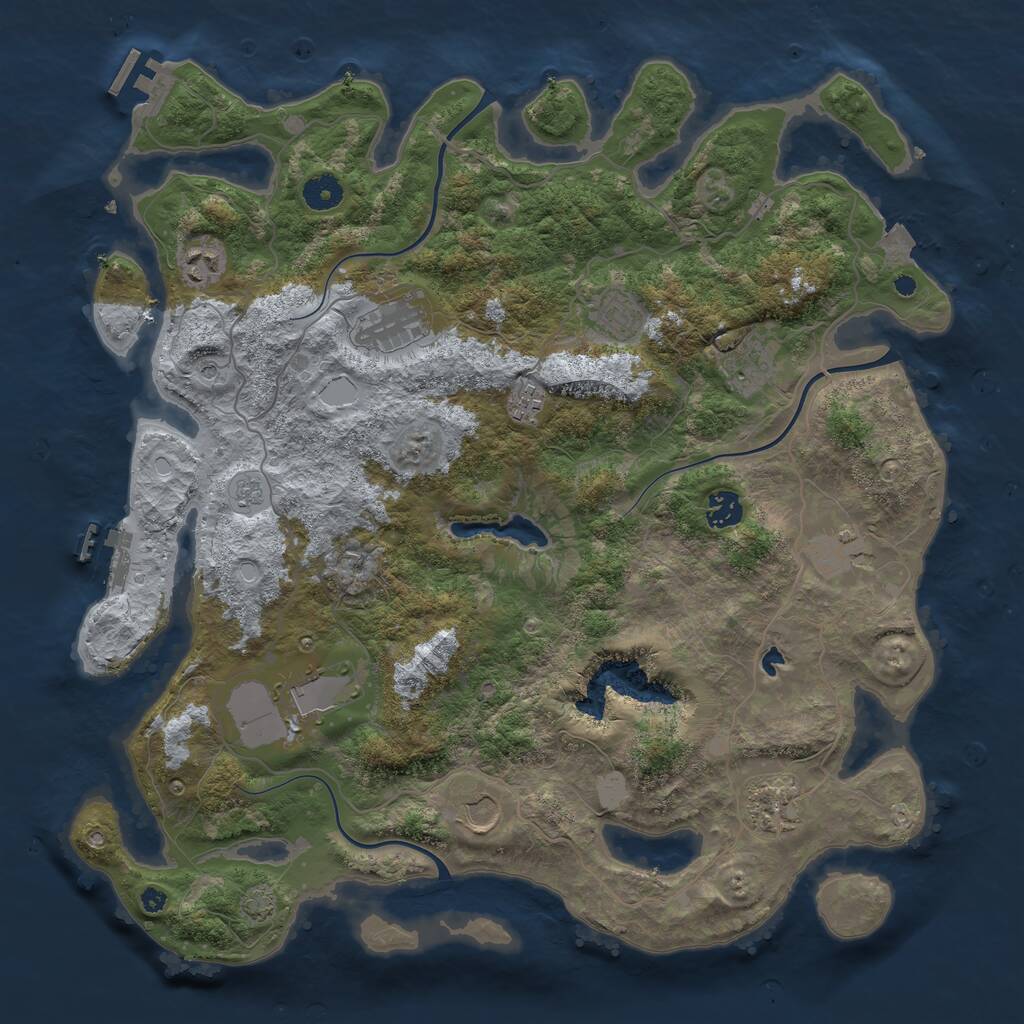 Rust Map: Procedural Map, Size: 4097, Seed: 10856, 16 Monuments