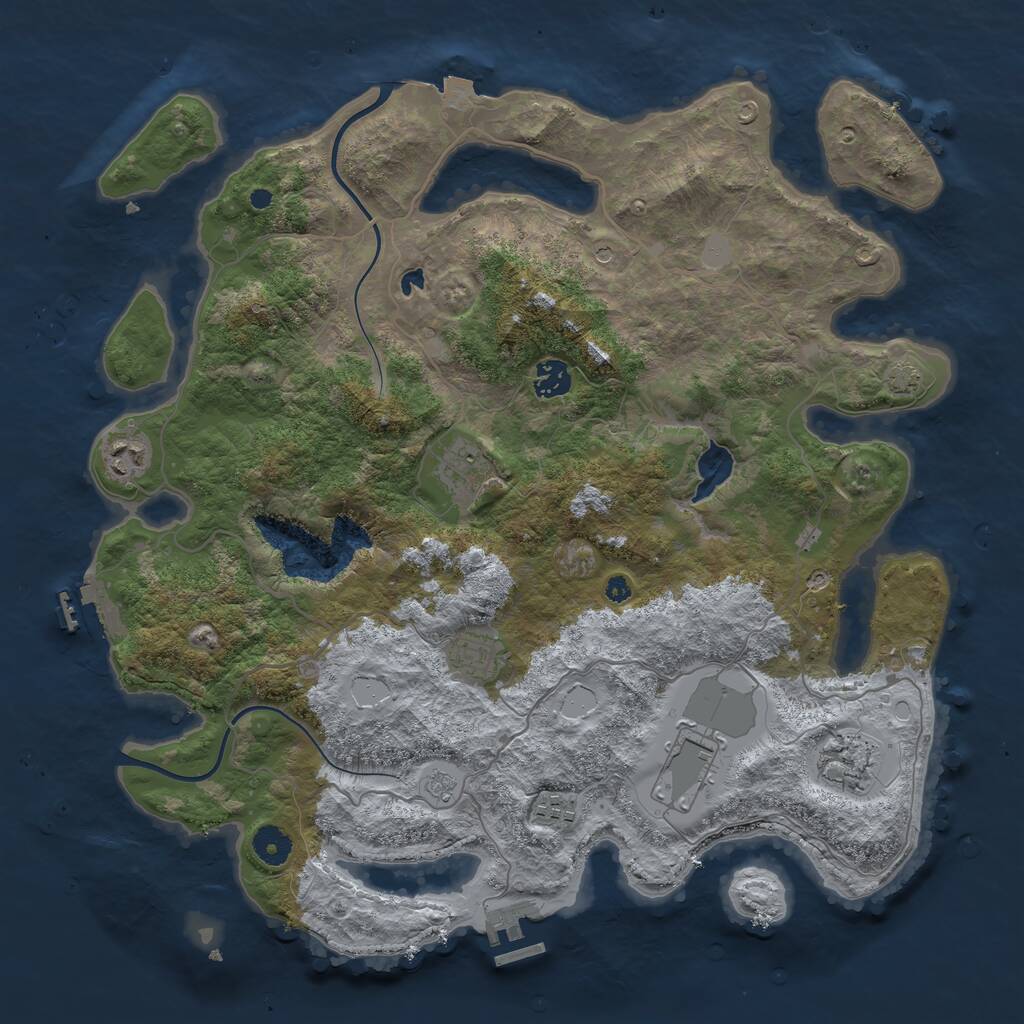 Rust Map: Procedural Map, Size: 4000, Seed: 1507, 13 Monuments