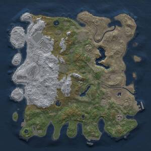 Thumbnail Rust Map: Procedural Map, Size: 4000, Seed: 456438901, 13 Monuments