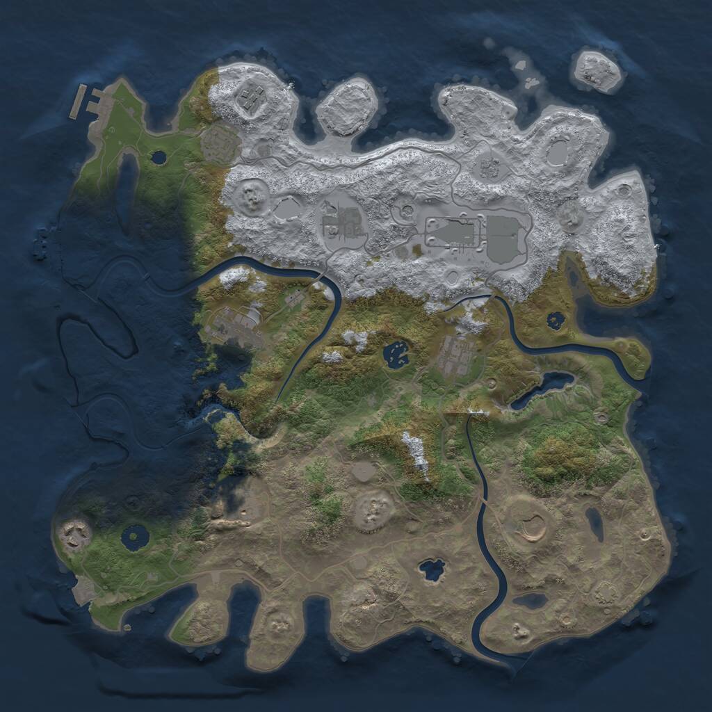 Rust Map: Procedural Map, Size: 4000, Seed: 124955434, 16 Monuments