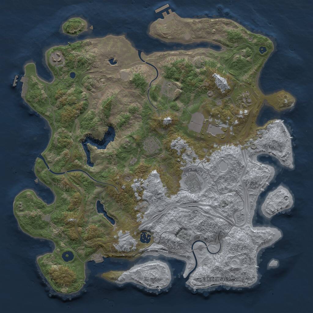 Rust Map: Procedural Map, Size: 4250, Seed: 906592890, 14 Monuments