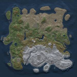 Thumbnail Rust Map: Procedural Map, Size: 4000, Seed: 451029909, 13 Monuments