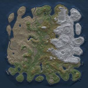 Thumbnail Rust Map: Procedural Map, Size: 4500, Seed: 597083855, 16 Monuments