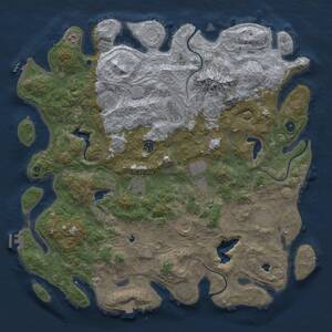 Thumbnail Rust Map: Procedural Map, Size: 5000, Seed: 50256, 17 Monuments