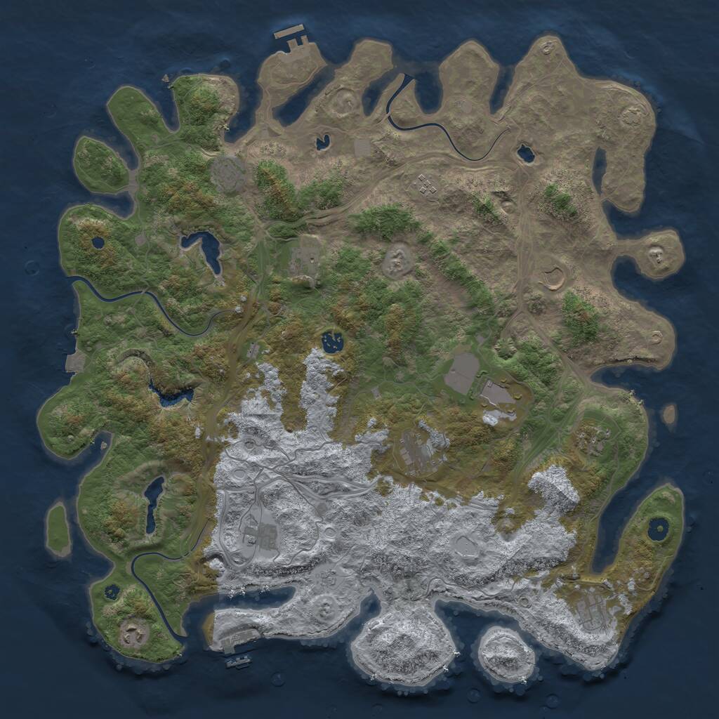 Rust Map: Procedural Map, Size: 4800, Seed: 288460402, 17 Monuments
