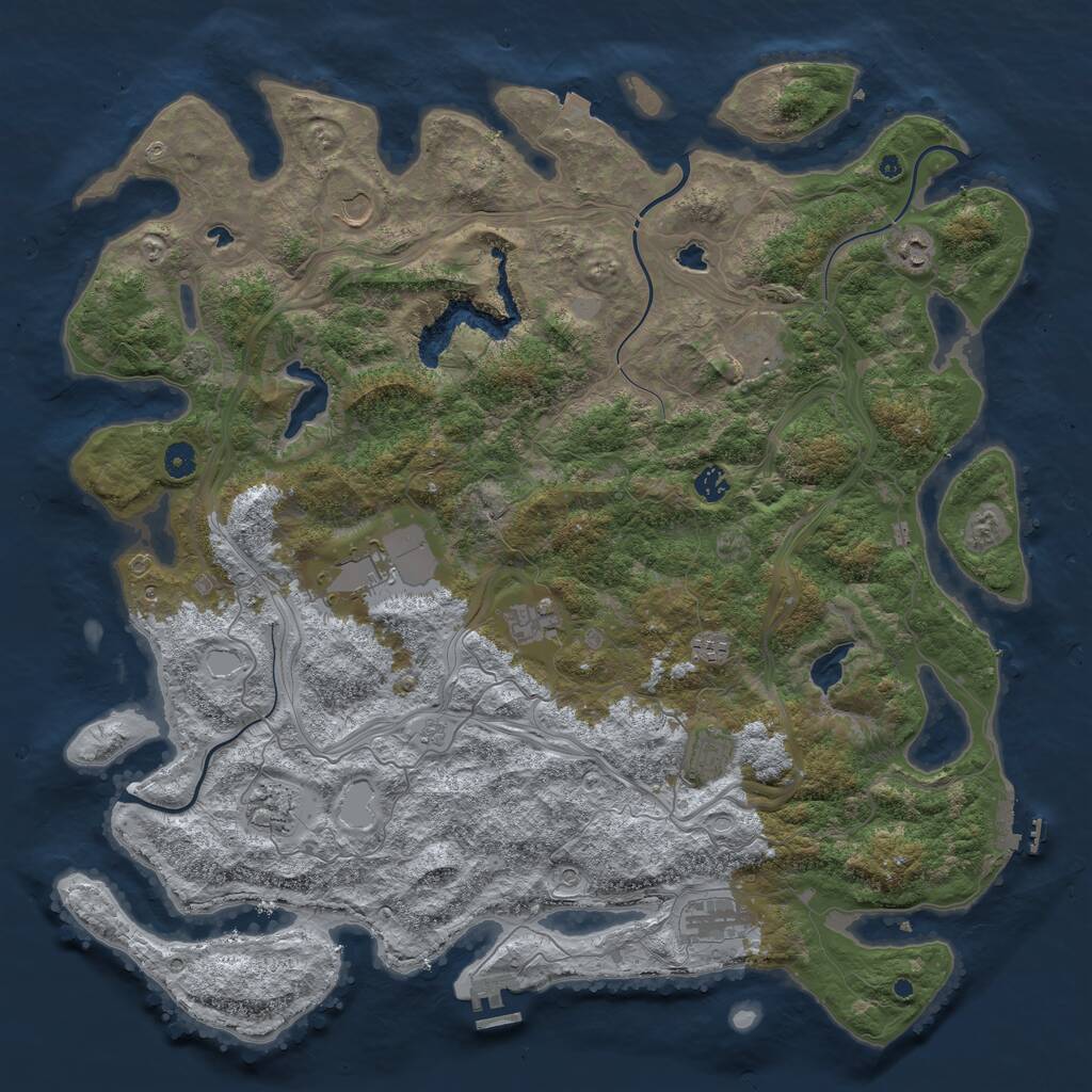 Rust Map: Procedural Map, Size: 4800, Seed: 308083198, 16 Monuments
