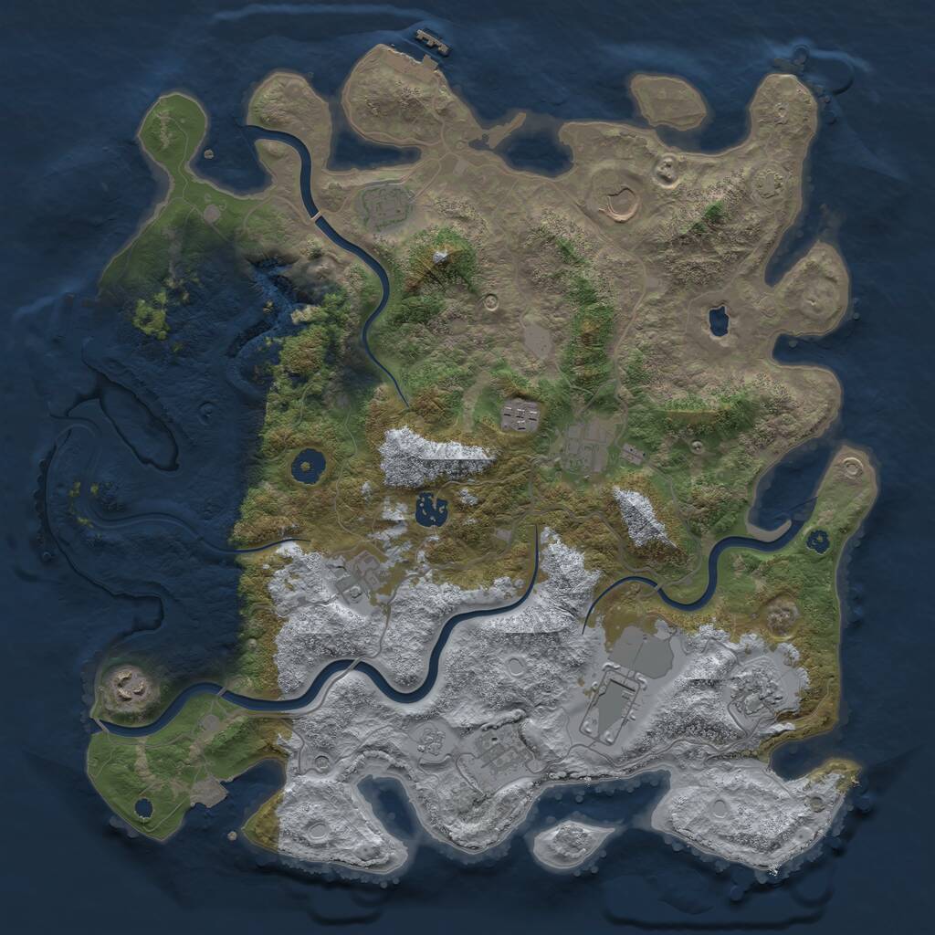 Rust Map: Procedural Map, Size: 4115, Seed: 532381021, 16 Monuments