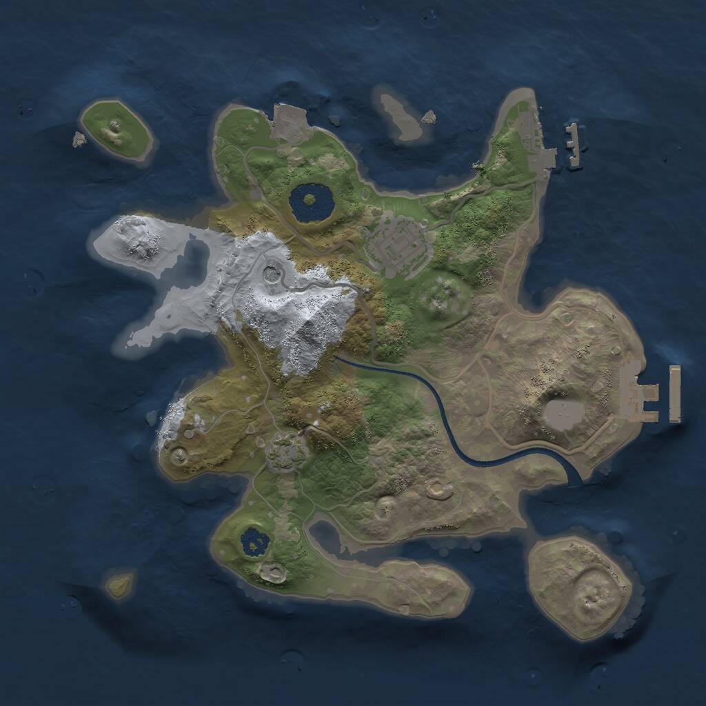 Rust Map: Procedural Map, Size: 2500, Seed: 1671738645, 6 Monuments