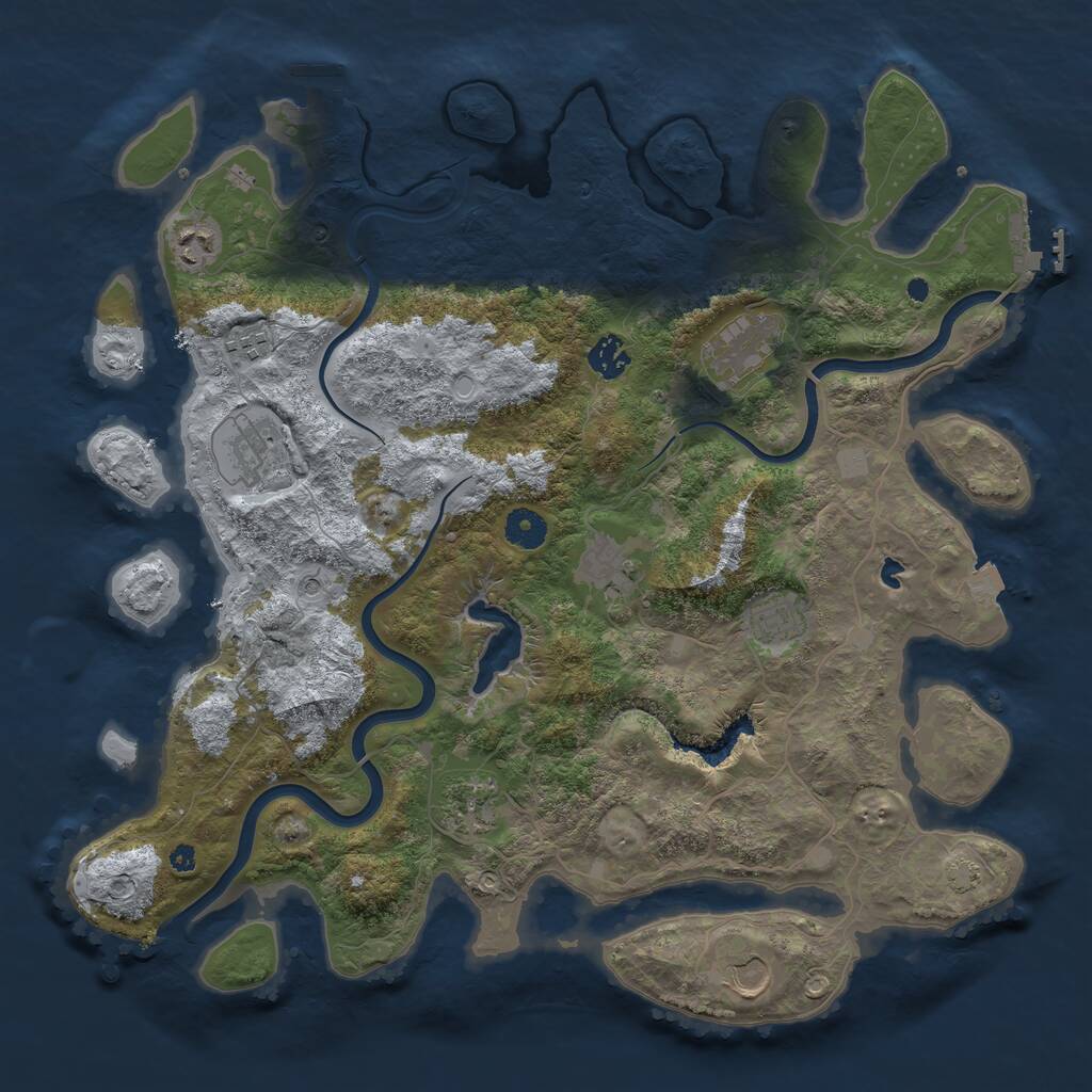 Rust Map: Procedural Map, Size: 4000, Seed: 514745541, 14 Monuments