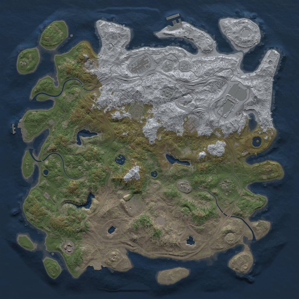 Rust Map: Procedural Map, Size: 4500, Seed: 852686677, 15 Monuments