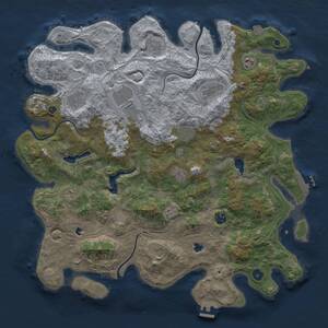 Thumbnail Rust Map: Procedural Map, Size: 4500, Seed: 945233053, 17 Monuments