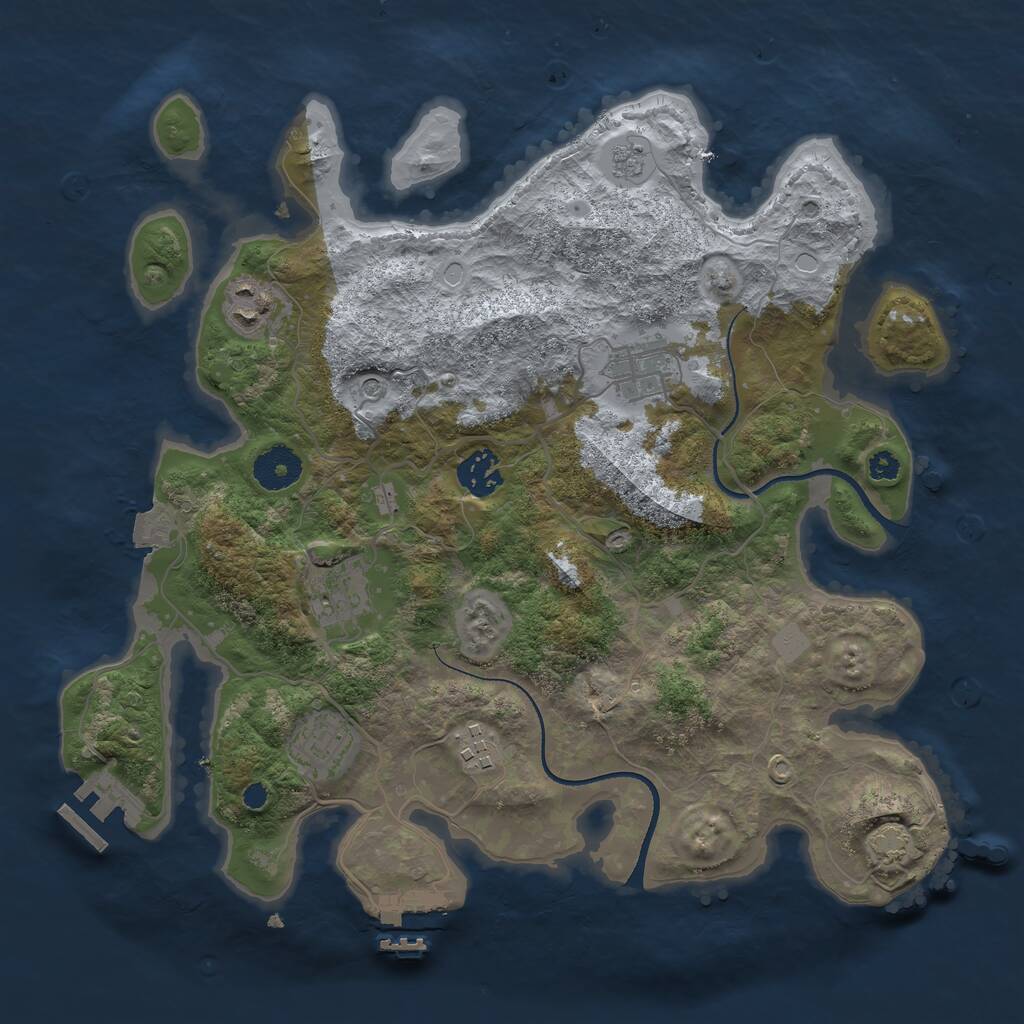 Rust Map: Procedural Map, Size: 3400, Seed: 78586, 12 Monuments