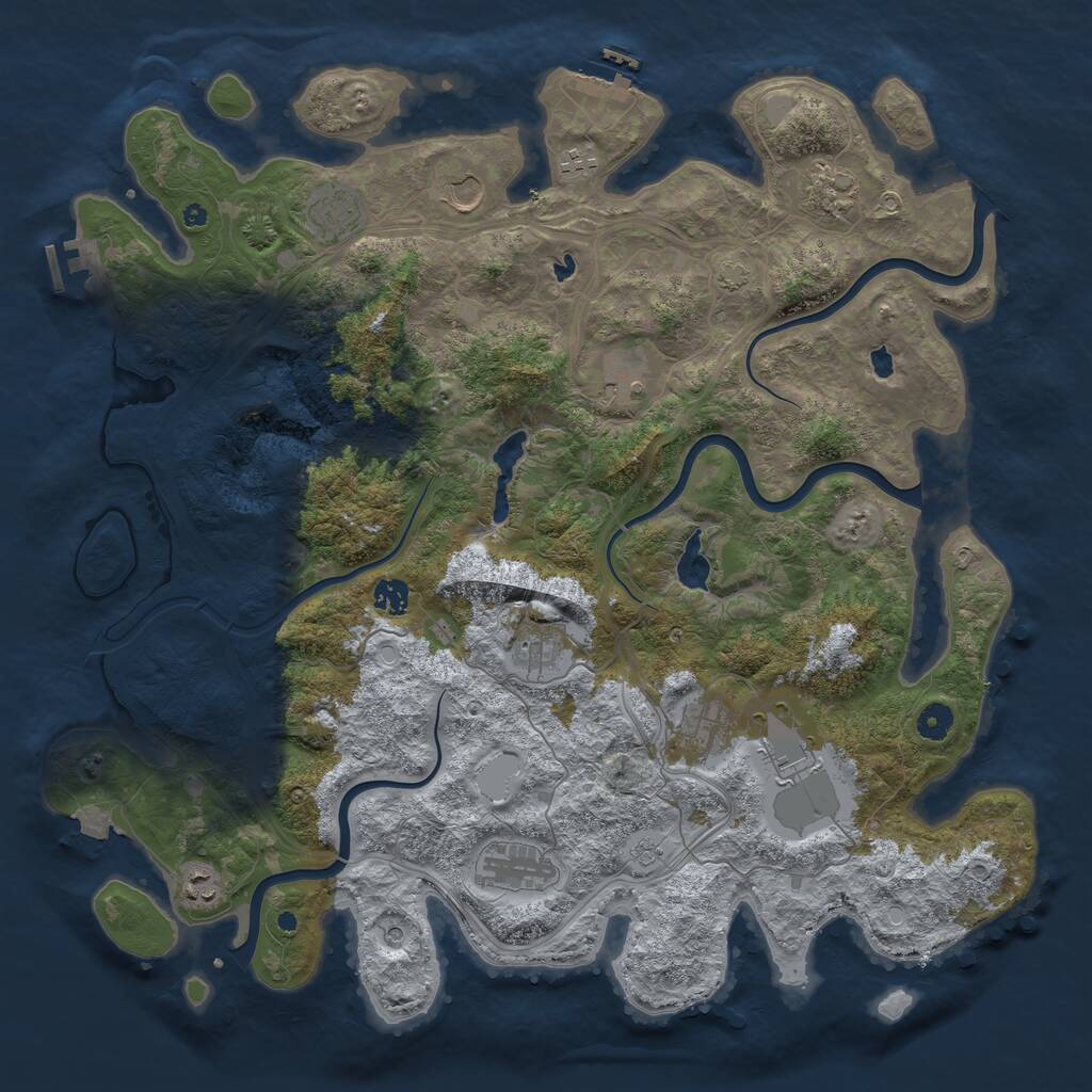 Rust Map: Procedural Map, Size: 4520, Seed: 50000000, 17 Monuments