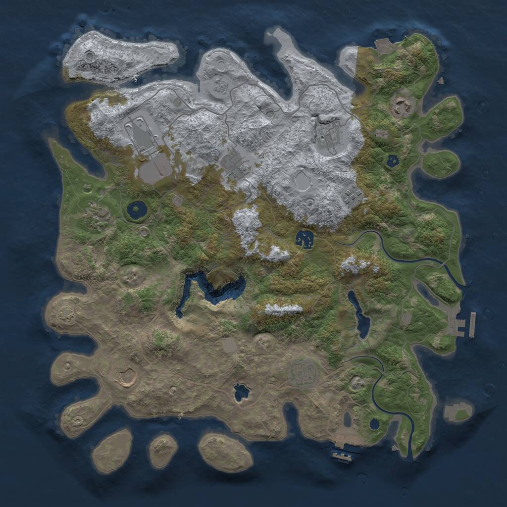 Rust Map: Procedural Map, Size: 4000, Seed: 2546423, 15 Monuments