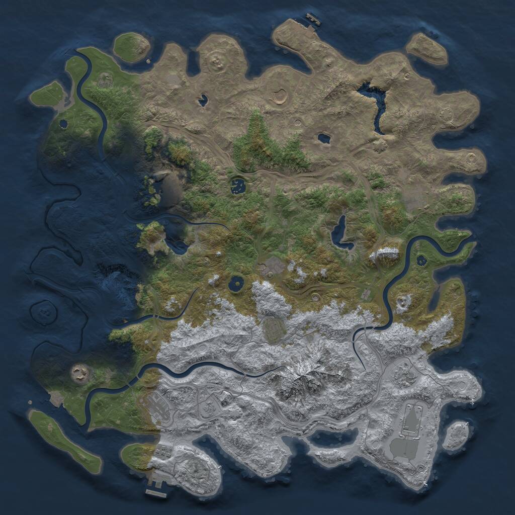 Rust Map: Procedural Map, Size: 5000, Seed: 788408, 17 Monuments