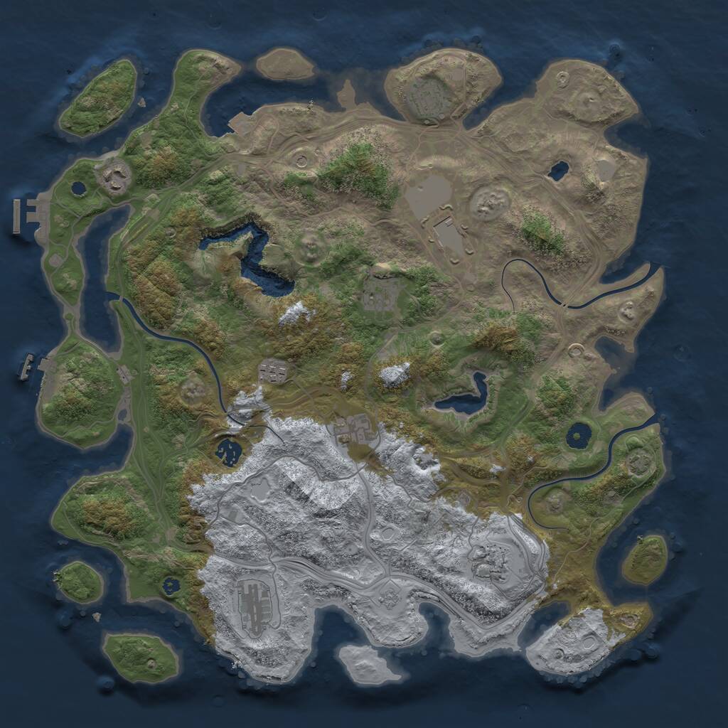 Rust Map: Procedural Map, Size: 4250, Seed: 1636814171, 15 Monuments