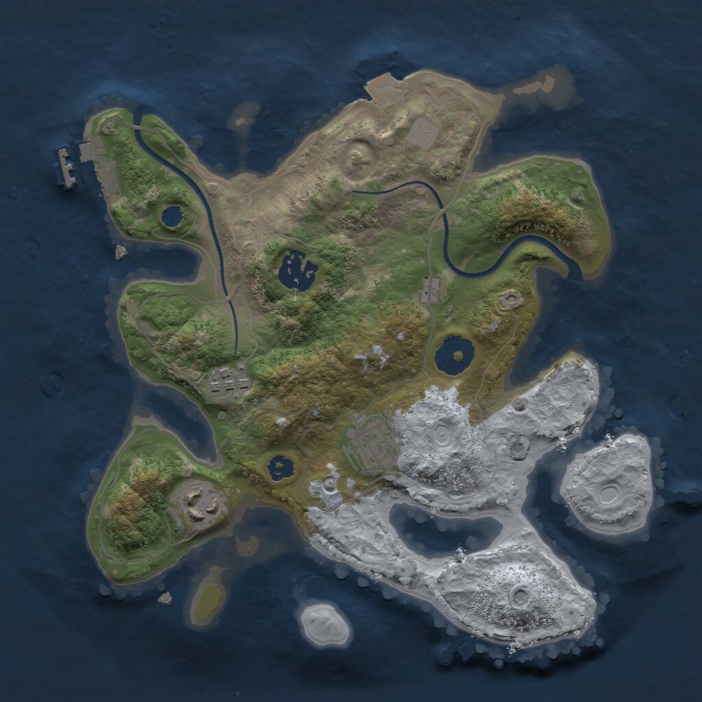 Rust Map: Procedural Map, Size: 2750, Seed: 4519, 6 Monuments