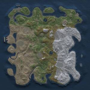 Thumbnail Rust Map: Procedural Map, Size: 3750, Seed: 1773982980, 15 Monuments