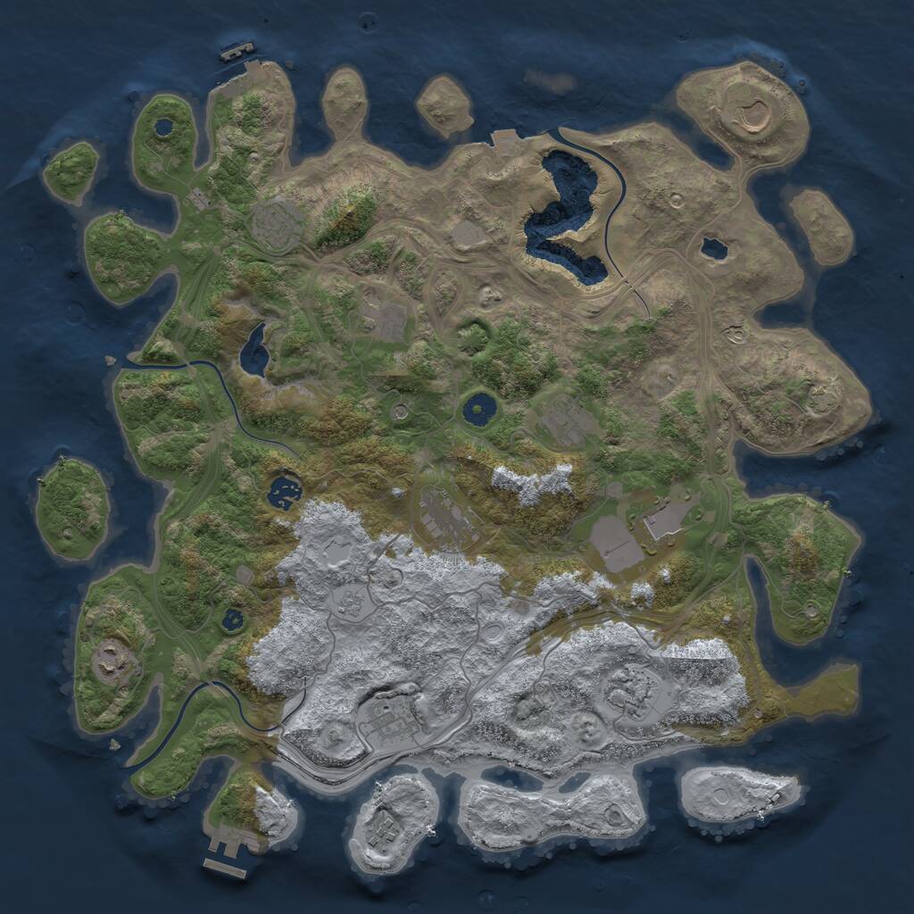 Rust Map: Procedural Map, Size: 4250, Seed: 1942674005, 17 Monuments