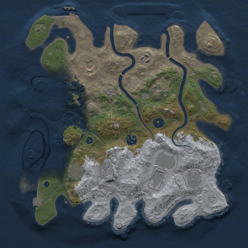 Rust Map: Procedural Map, Size: 3500, Seed: 1124125005, 15 Monuments
