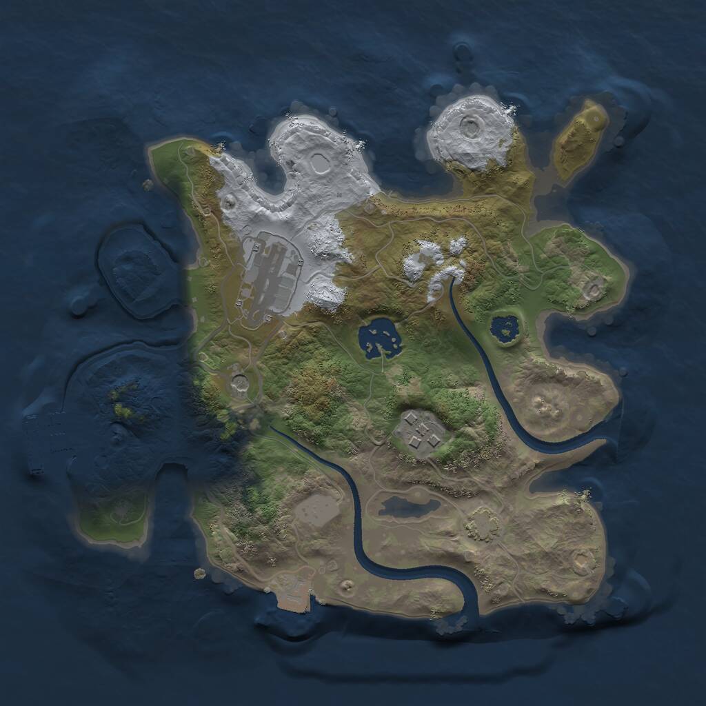Rust Map: Procedural Map, Size: 2500, Seed: 317907140, 7 Monuments
