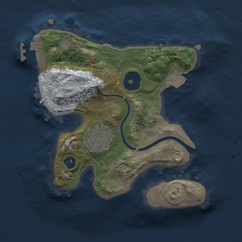 Rust Map: Procedural Map, Size: 2000, Seed: 259322060, 3 Monuments