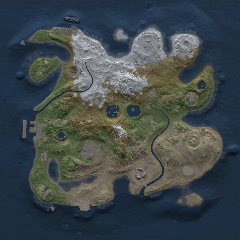 Rust Map: Procedural Map, Size: 2750, Seed: 936366026, 9 Monuments