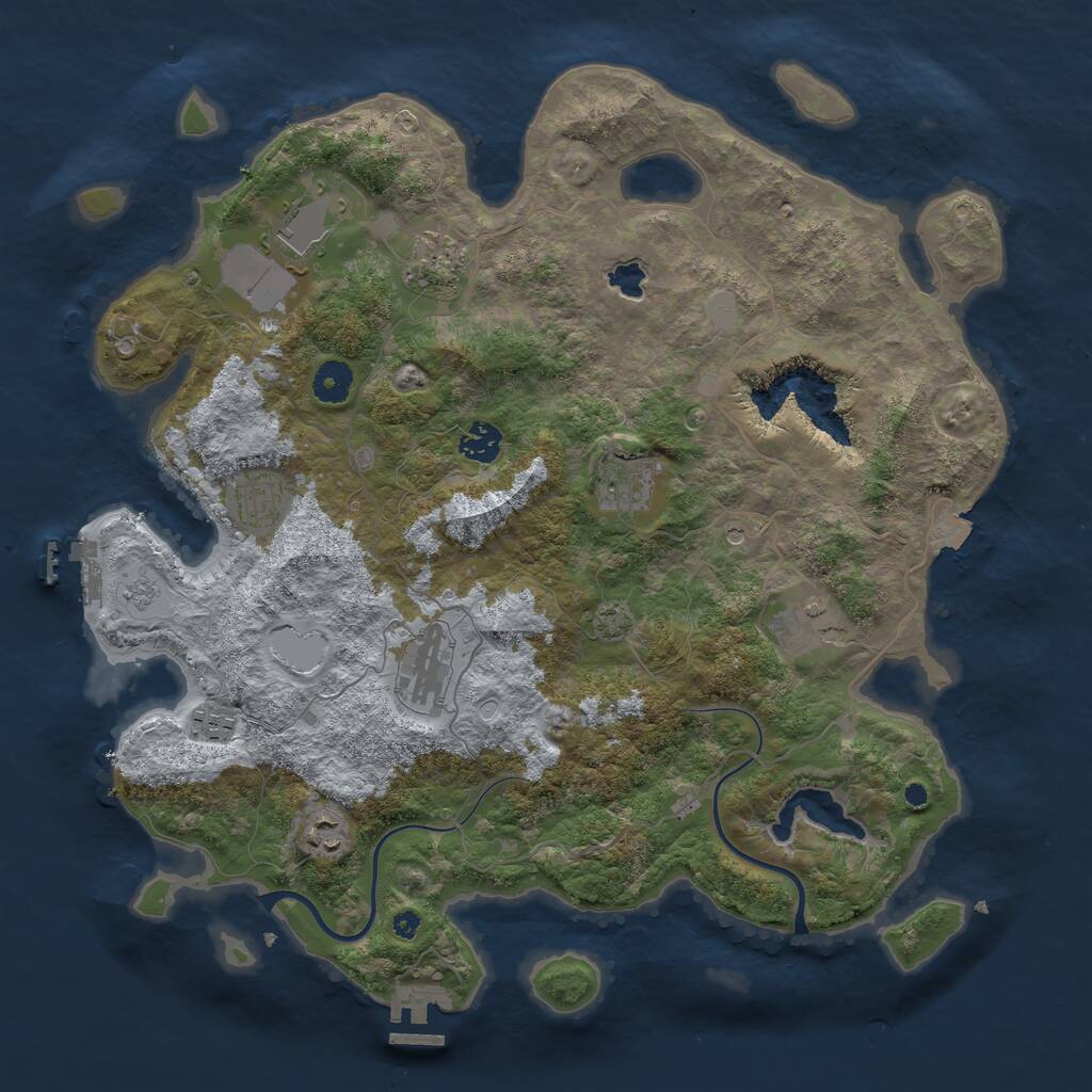 Rust Map: Procedural Map, Size: 4000, Seed: 1700440193, 15 Monuments