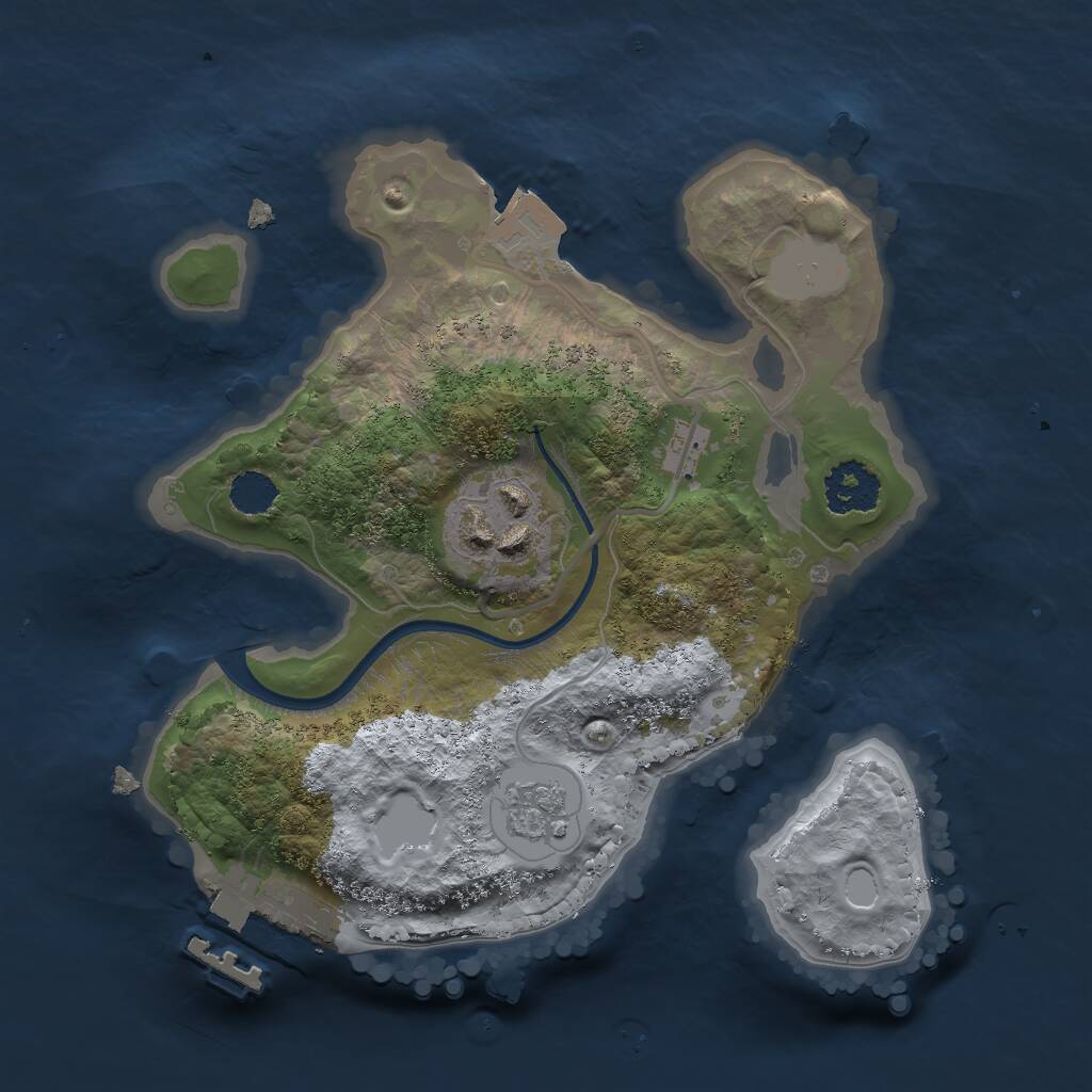 Rust Map: Procedural Map, Size: 2000, Seed: 8246, 4 Monuments