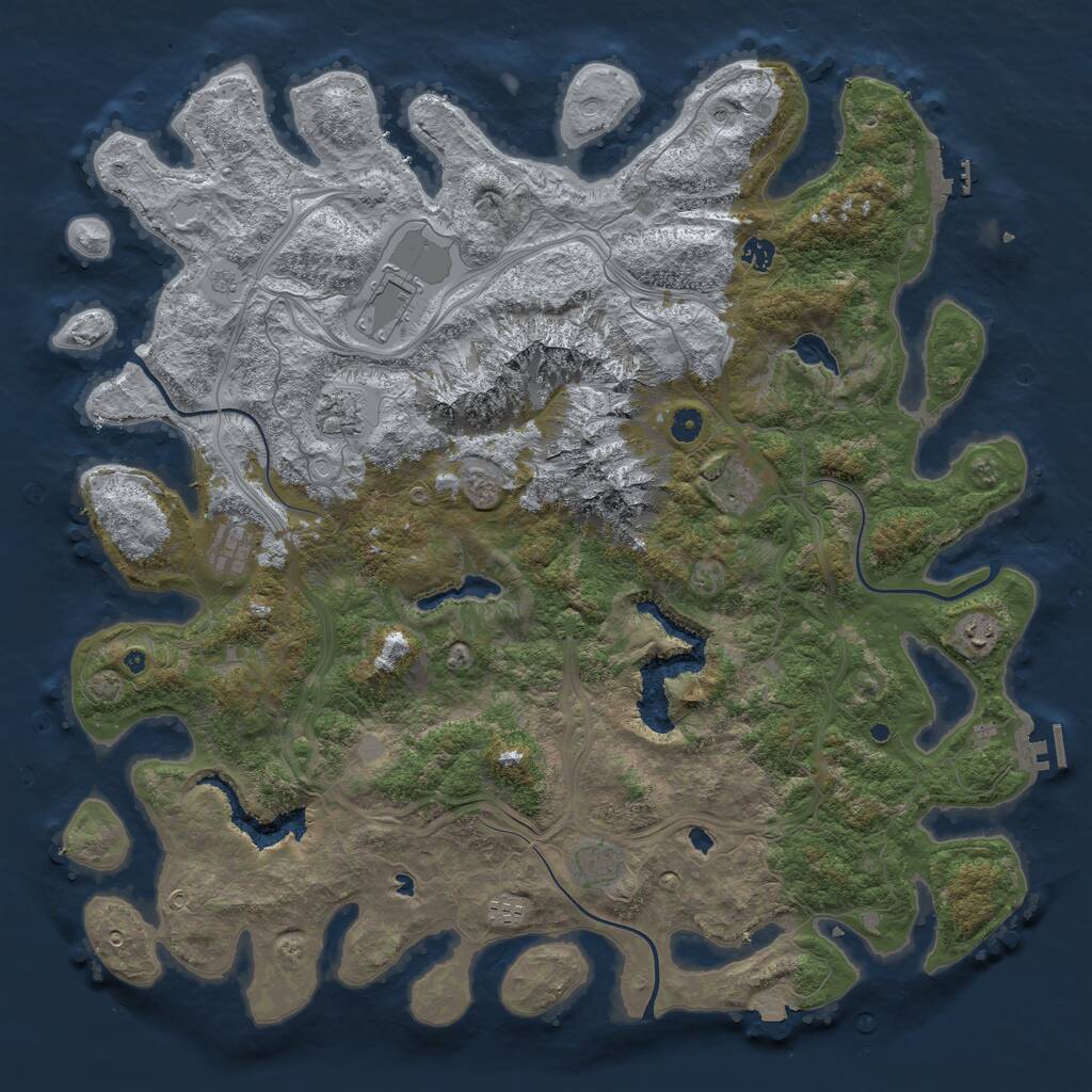Rust Map: Procedural Map, Size: 5000, Seed: 902289433, 14 Monuments