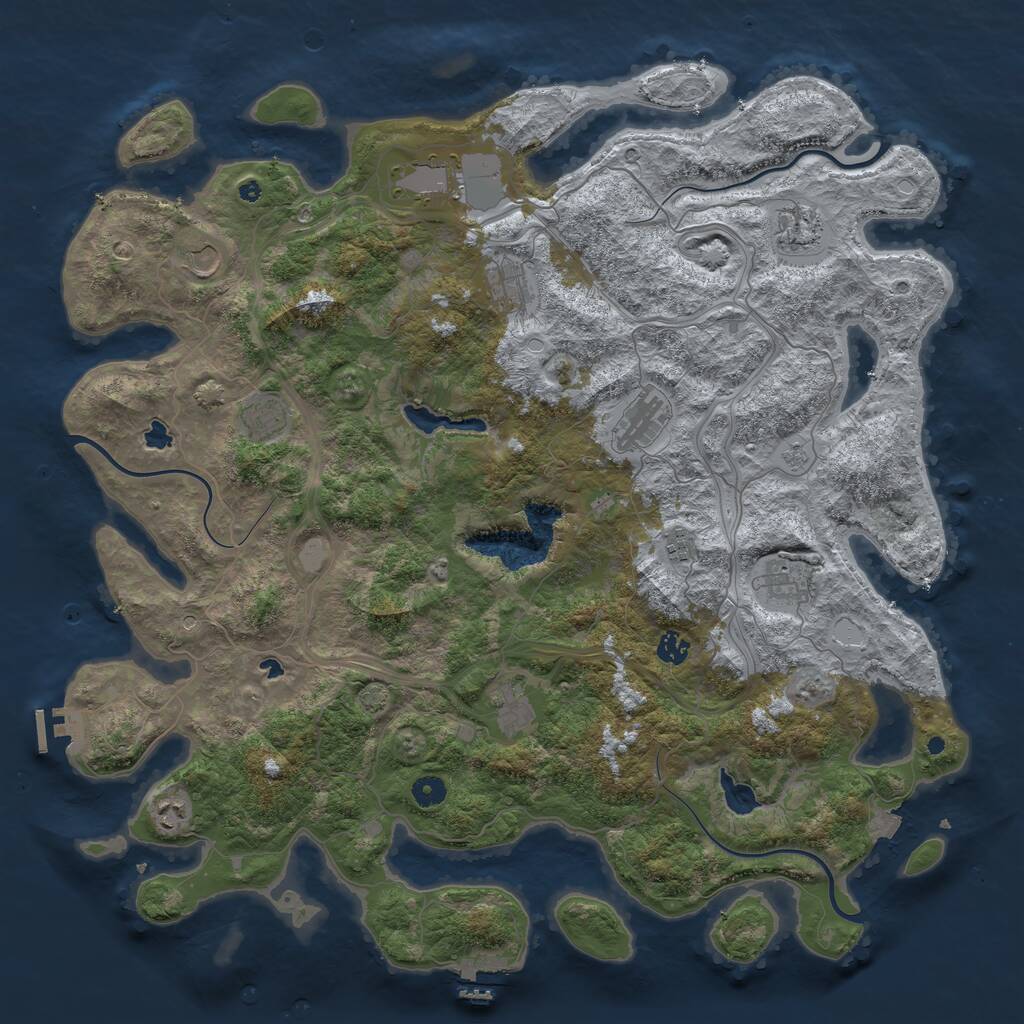Rust Map: Procedural Map, Size: 4750, Seed: 954321698, 17 Monuments