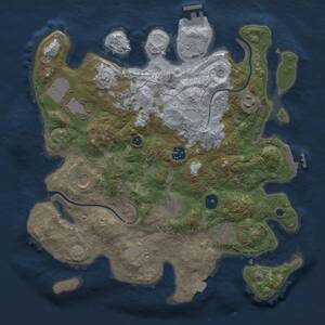 Thumbnail Rust Map: Procedural Map, Size: 3500, Seed: 89678765, 13 Monuments