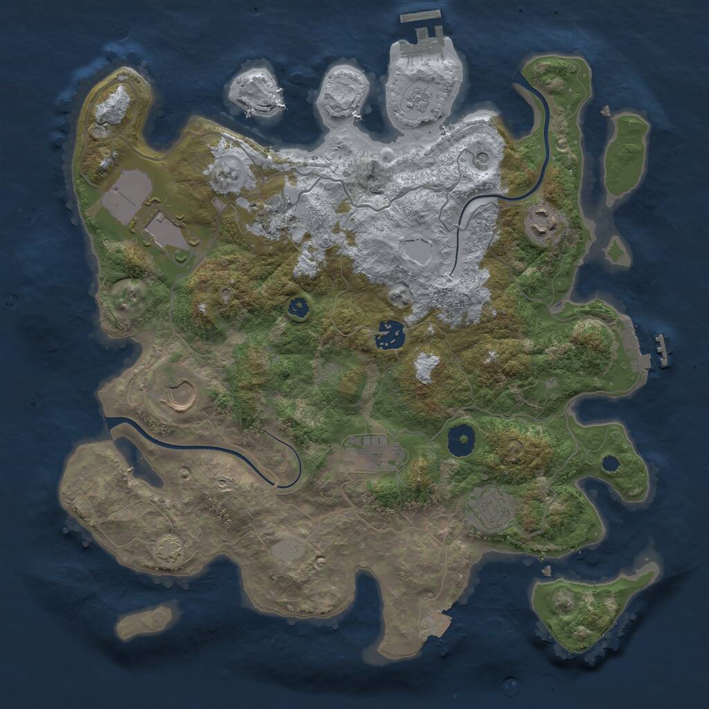 Rust Map: Procedural Map, Size: 3500, Seed: 89678765, 13 Monuments