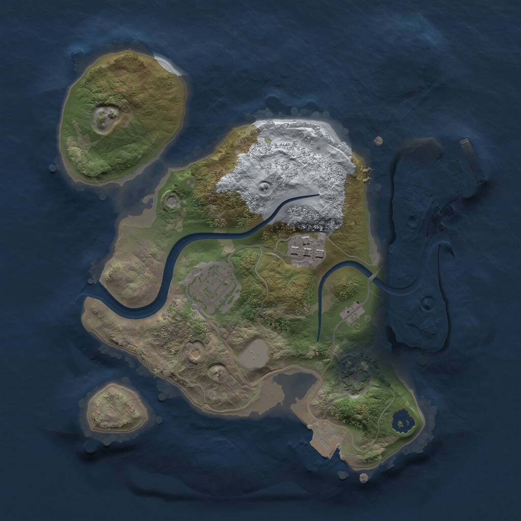 Rust Map: Procedural Map, Size: 2303, Seed: 685271928, 5 Monuments