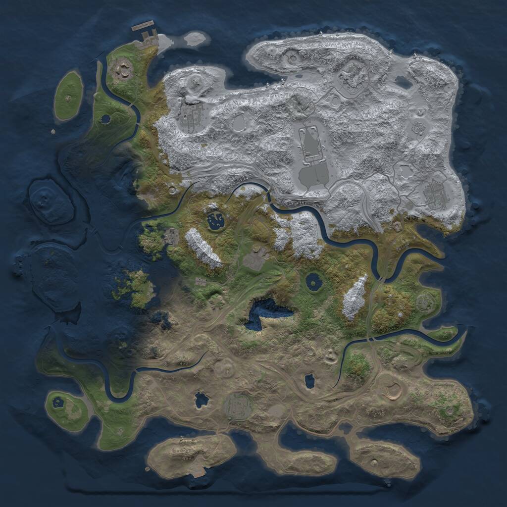 Rust Map: Procedural Map, Size: 4500, Seed: 816382947, 17 Monuments