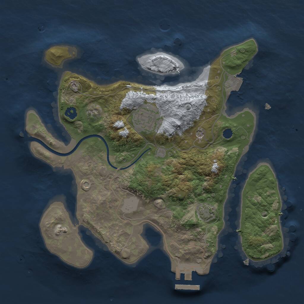 Rust Map: Procedural Map, Size: 2500, Seed: 14022021, 5 Monuments
