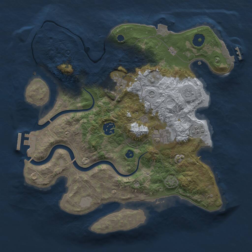 Rust Map: Procedural Map, Size: 3000, Seed: 360745943, 10 Monuments